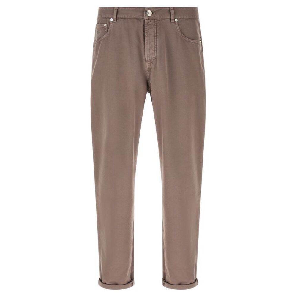 Brunello Cucinelli Brown Cotton Casual Men's Pants